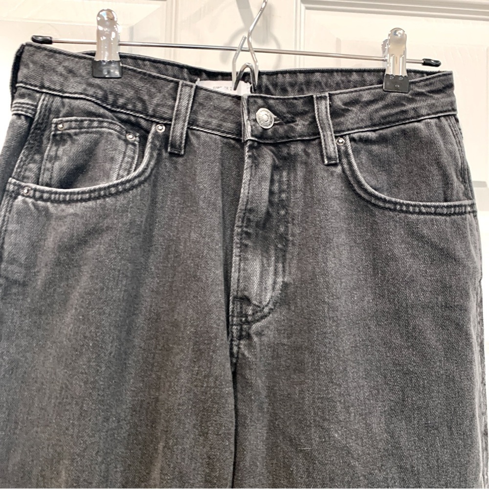 NWOT Forever 21 Dark Gray Wash High-Waisted Wide Leg Jeans - Picture 5 of 14